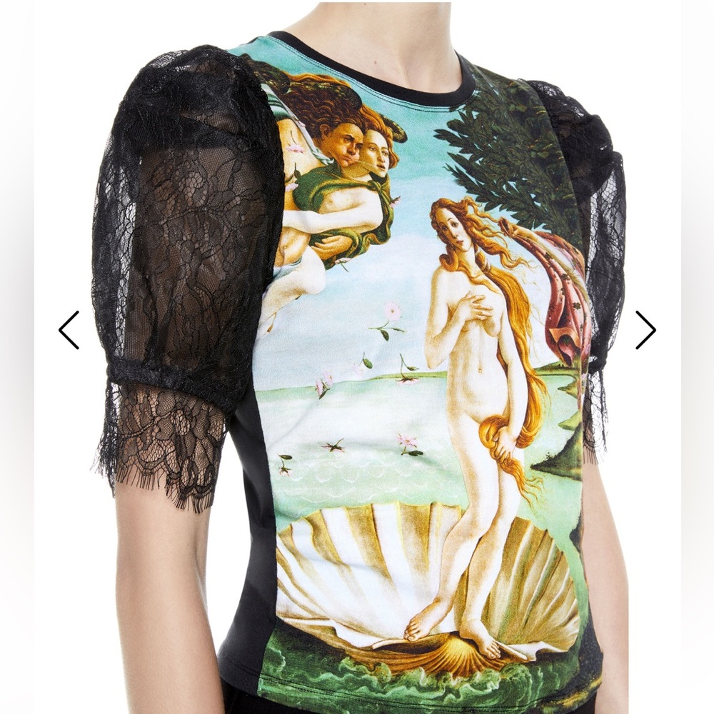 Alice and Olivia birth of Venus Posey lace puff sleeve top XS - Picture 5 of 6